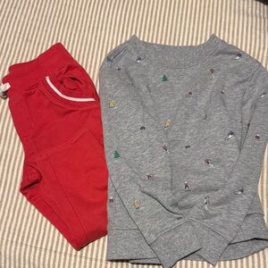 Janie and Jack Red and Gray Kids Matching Set